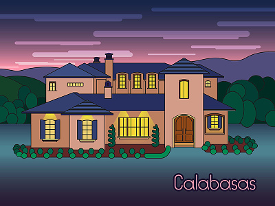 Calabasas calabasas clean color sanset архитектура городской пейзаж дизайн дом здание изобразительное искусство иллюстрация флет
