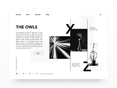 The Owls concept design designchallenge graphic graphic design grid grid layout minimal typography ui uidesign webdesign