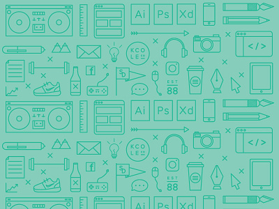 Icon Pattern for Self-Branding Project branding icon icons illustrator pattern