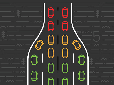 Traffic Jam! cars freeway illustration line road traffic