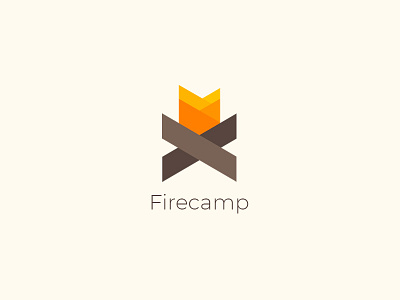 Firecamp Logo Design branding design fire logo firecamp flame illustration logo simple wood