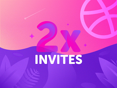 2x Dribbble invitations dribbble invitations dribbble invite illustration space