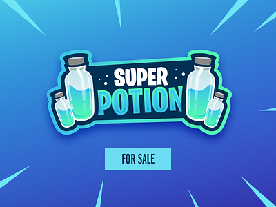 SUPER POTION logo - FOR SALE branding cartoons design drink food fortnite logo potion super ux vector