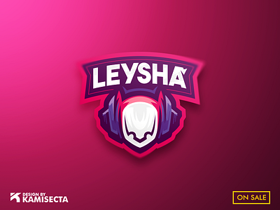 Leysha mascot logo - FOR SALE esports future futuristic gamergirl gaming headset leagueoflegends leysha logo lol mascot pink squad vector