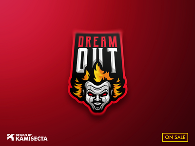 DREAM OUT LOGO - FOR SALE circus clown dark mode darkness dream dreams dreamy esports it logo mascot mask movie night out terror vector