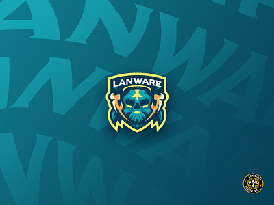 LANWARE mascot logo - FOR SALE blue bones branding competitive design esports gaming graphic design lan logo mascot skull team tournament vector