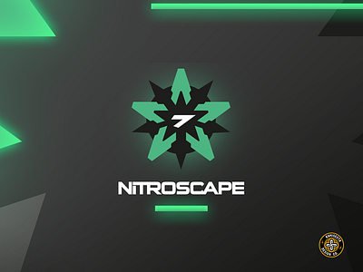 NITROSCAPE logo - FOR SALE 3d animation branding compass design esports gaming graphic design green illustration logo mascot spike star stars team vector