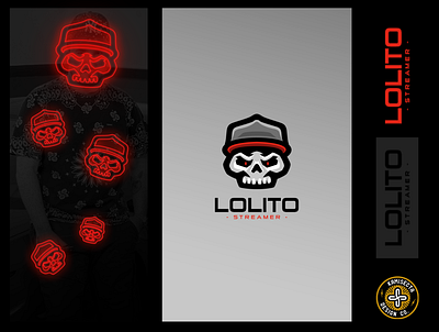 REDESIGN logo LOLITO branding cap design esports face gaming graphic design illustration logo lolito mascot red skull stream streaming twitch vector youtube