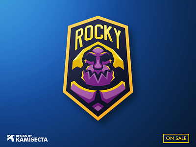 ROCKY LOGO - FOR SALE beast design emblem esports gaming logo mascot monster mountain premade roca rock rocky rocky mountain streamer team