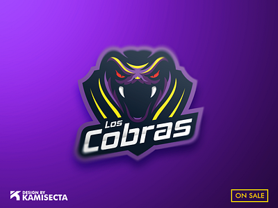 LOS COBRAS logo - FOR SALE animal cobra design esports forsale game art gaming illustration logo logo a day logotype mascot premade purple snake logo team vector