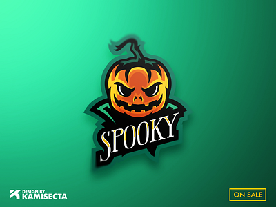 Spooky logo - FOR SALE costume design gaming halloween logo logo a day logodesign mascot orange premade pumpkin spooky terror vector