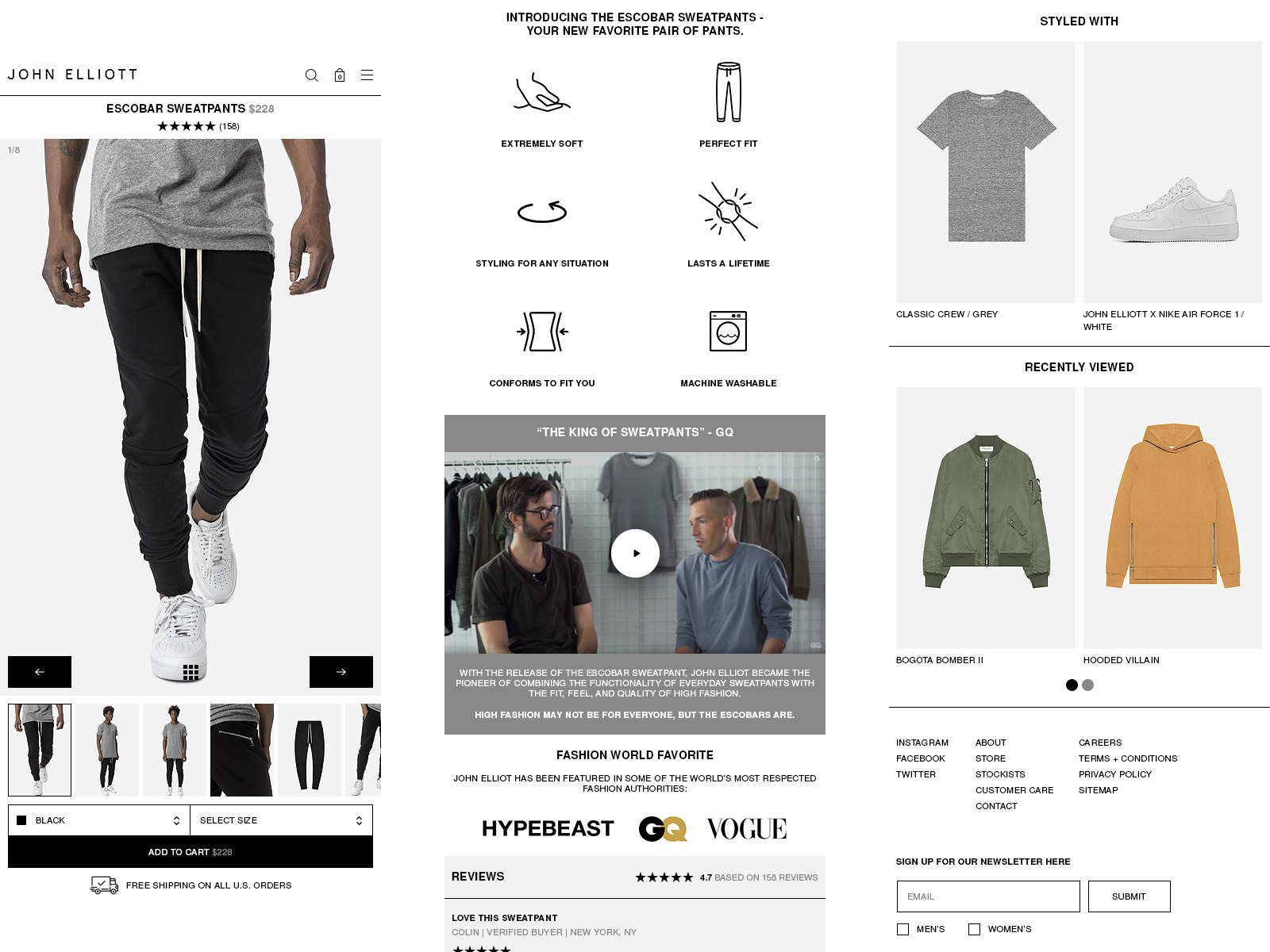 John Elliott - Product Page by Syed Hameed on Dribbble