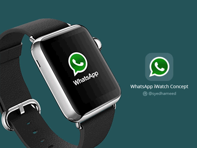 Whatsapp iWatch Concept animation apple concept design gif iwatch psd redesign syedhameed whatsapp