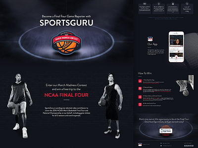 Sports Guru | March Madness Contest adidas android app basketball court iphone landing page mobile nike player sports win