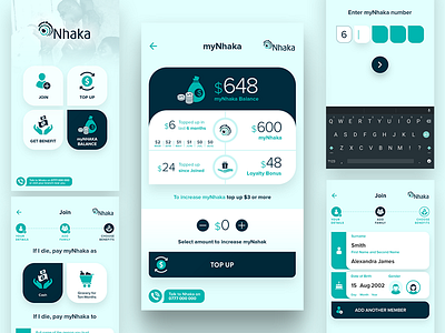 myNhaka - Android and iPhone app android app creative eye catching ios iphone life insurance minimal
