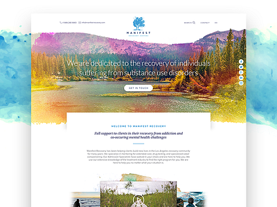 Manifest clean colorful landing page minimal ui design website