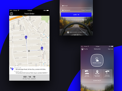 Drive android concept delivery ios app iphone mobile app tracking uber ui design