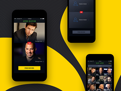 That Movie With - iPhone app actor iphone app match minimal movies product ui design