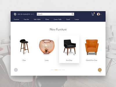 Designer Inc - Designer Furniture Marketplace ecommerce marketplace minimal responsive ui design ux web app website