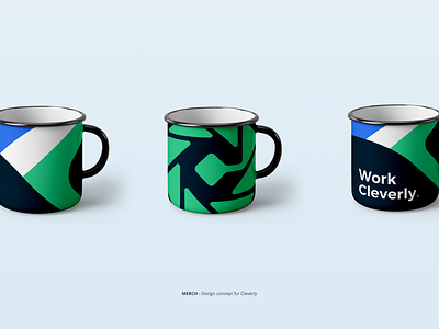 Cleverly Mugs ai brand brand design colorful colors graphic design identity logo merch minimal mockup mug