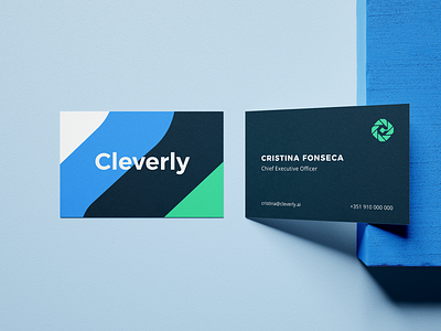 Cleverly Card brand branding business card card card design colorful colors graphic design logo minimal mockup