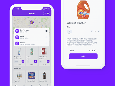 Food Delivery & SuperMarket App UI Kit
