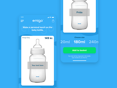 Emigo 01: Customized Baby Bottles Concept