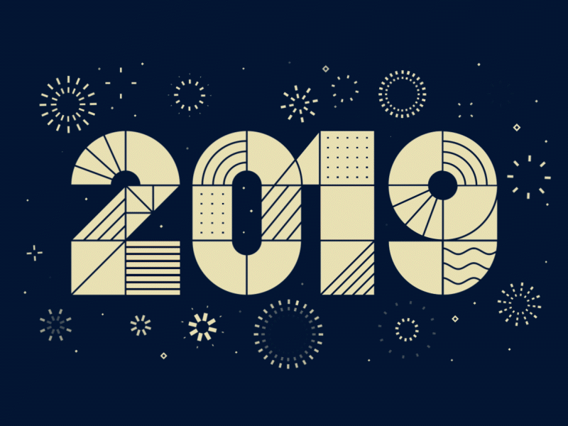 New Year 2019 2019 animation celebration design fireworks mograph motion design new year