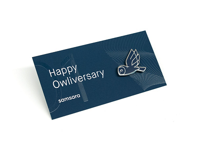Samsara anniversary pin and card blue branding design enamel pins pin samsara