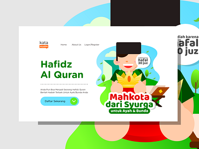 Hafidz Quran Kids Flat Design Illustrations