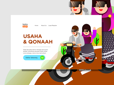 Usaha & Qonaah alquran banner banner design design flat fun hafidz happy illustration islamic kids moslem ui ux webbanner website