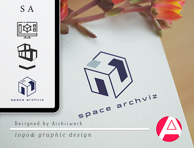 logo design for "space archviz" team 3d 3d art architect architectural architecture architecture design brand branding design logo logo design logodesign logos logotype modeling modeling clay vector