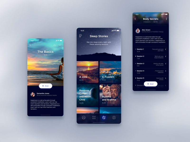 meditation Social App UI Concept