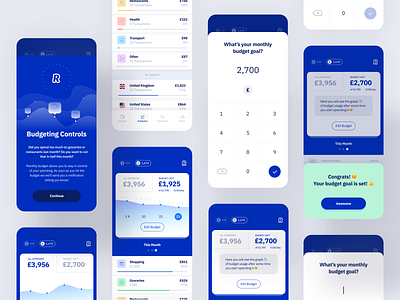 Mobile Banking account app app design banking clean components figma finance light ui