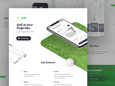 PUX Web app golf landing web