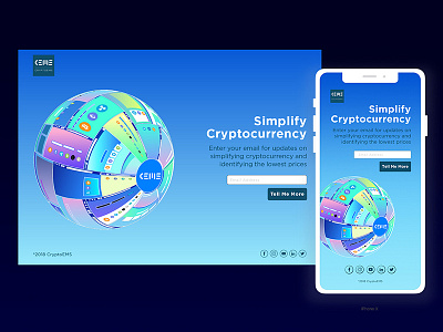 CryptoEMS Web landing page blockchain crypto cryptocurrency graphic landing page visual visual design web design