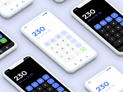 Calculator app design icon minimal typography ui ux web