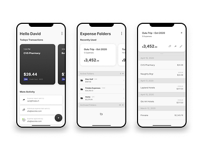Cashola app expense tracker expenses minimal mobile simple ui ux