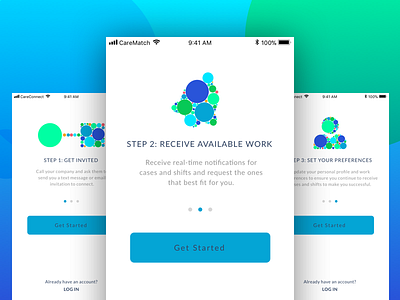 CareConnect Teasers app identity onboarding rorschach teasers