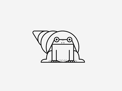 Hermit Frog hybridism line illustration