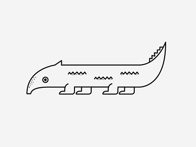 Ant-e-gator hybridism line illustration