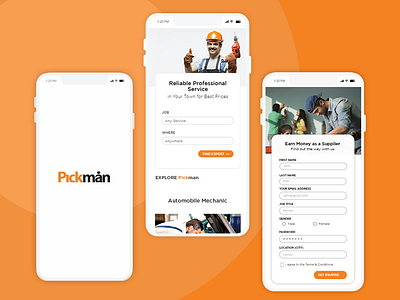 Pickman app / website app interaction design uidesign uxdesign website concept website design
