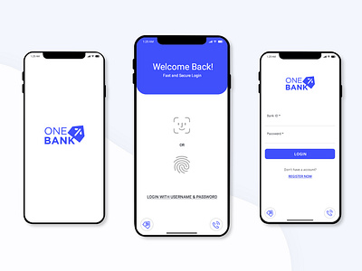 Banking mobile app (Concept design) bank clean design face recognition fingerprint ios ios app iphone x login page logodesign mobile app mobile ui ui ux