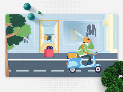 Delivery Service Illustration 2018 aftereffets box delivery delivery service fabistudio.com fatemehalibakhshi illustration logistics motion graphic motor motorbike online shopping outdoor package product send shipment shipping track