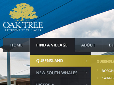 Oak Tree User Interface interface menu navigation ui website