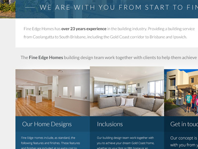 Fine Edge Homes homepage webdesign website