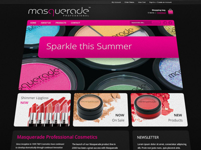 masquerade design interspire layout shopping cart website