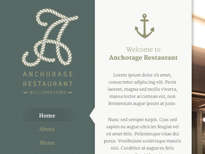 The Anchorage Restaurant Website css design ui website