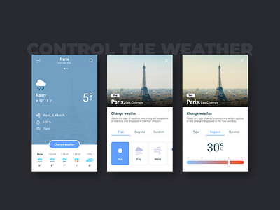 Weather Remote app application design france ios rain remote ui user experience user interface ux weather