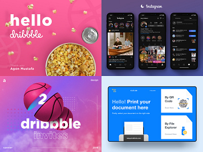 My Top 4 Shots in 2018 app concept design dribbble instagram invite ios kiosk redesign ui user experience user interface ux web
